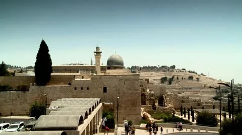 Dome of a Mosque at the Temple Mount 2 Stock Footage 18035124