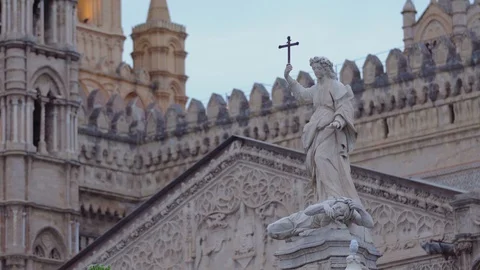 Dome of Palermo Cathedral Stock Footage 88601544