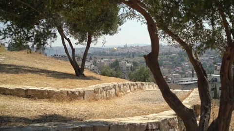 Dome Of The Rock In The Distance Stock Footage 248705041