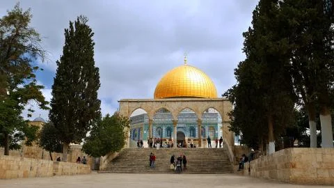 Dome of the Rock in Jerusalem over Temple Mount Stock Photos