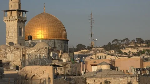 Dome of the Rock, located on the Temple Mount in Jerusalem, Israel Video stock 85908884