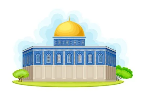 Dome of the Rock as Shrine in Jerusalem Vector Illustration Illustrazione stock
