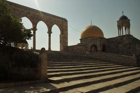 Dome of the Rock at sunset Stock Photos