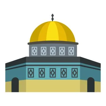 Dome of the Rock on Temple Mount icon, flat style Stock Illustration