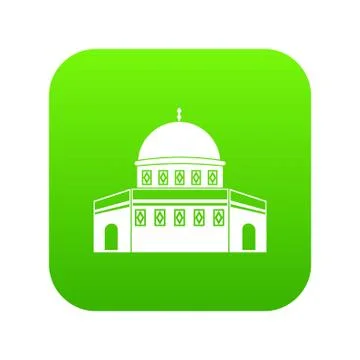 Dome of the Rock on the Temple Mount icon digital green Stock Illustration