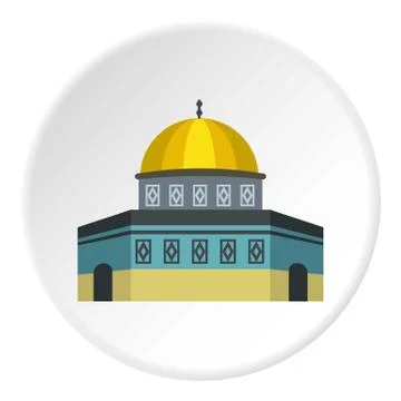 Dome of the Rock on Temple Mount icon circle Stock Illustration