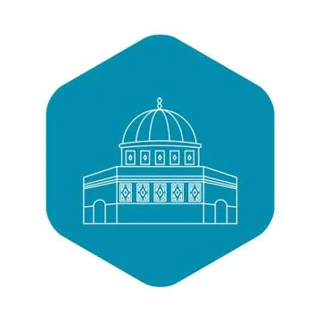 Dome of the Rock on the Temple Mount icon Stock Illustration
