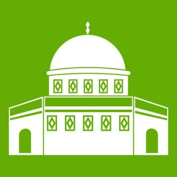Dome of the Rock on the Temple Mount icon green Stock Illustration