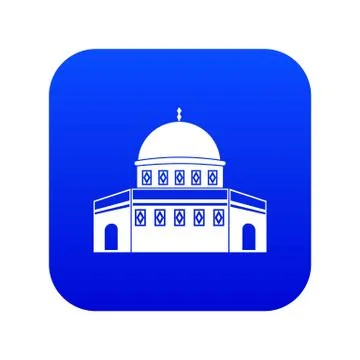 Dome of the Rock on the Temple Mount icon digital blue Stock Illustration