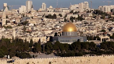 Dome of the Rock on the Temple Mount in the Old City of Jerusalem. ISRAEL, Ol Stock Footage 270955497