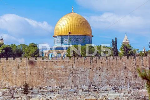 Dome of the Rock on Temple Mount of Old City, Jerusalem Stock Photos