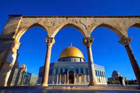 The dome of the rock, temple mount, unesco world heritage site, jerusalem, is Stock Photos