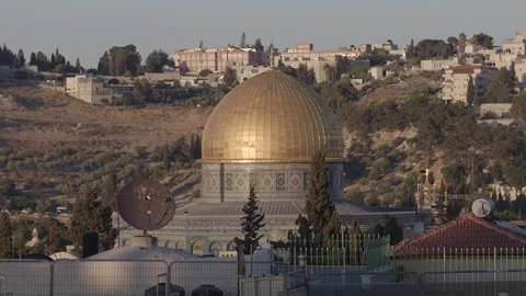 Dome of the Rock toward evening Vídeos de archivo 85822943