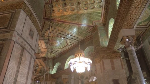 Dome of the Rock's Ceiling Stock Footage 82595322