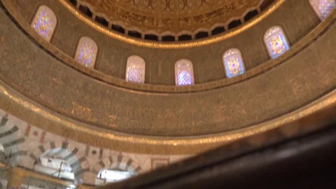 Dome of the Rock's Interior Dome Stock Footage 82595247