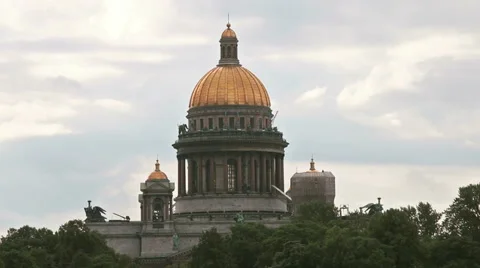 Dome of Saint Isaac's Cathedral Video stock 54176299