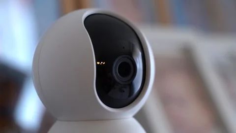 Dome secure cameras on light background, surveillance camera Stock Footage 127646890