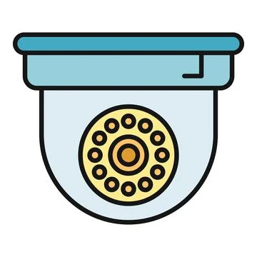 Dome security camera icon for real time monitoring Stock Illustration
