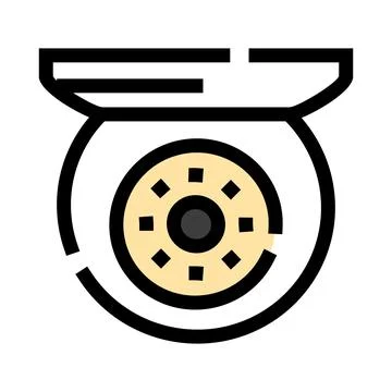 Dome security camera icon representing surveillance technology Stock Illustration