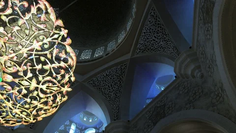 Dome space Sheikh Zayed Mosque Stockbeeldmateriaal 125586241