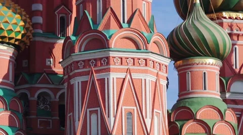 Dome of St. Basil's Cathedral, Red Square, Moscow, Russia Video stock 61787907
