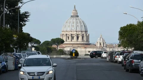 Dome of St. Peter in Rome Stock Footage 62257173