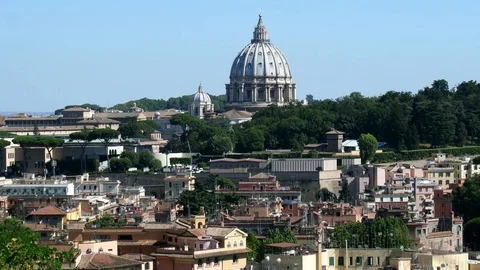 Dome of St. Peter, Vatican City, Rome Stock Footage 116781381