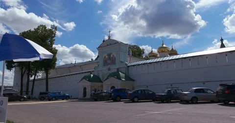 Dome Of The St Trinity Cathedral. The North entrance of the Ipatiev monastery. Stock Footage 64591431