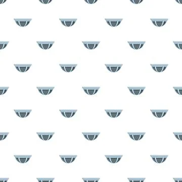Dome surveillance cameras creating security pattern on white background Stock Illustration