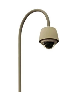 Dome type outdoor cctv camera isolated on white. Stock-Fotos