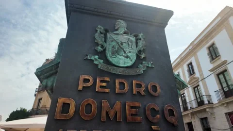Domecq clock tower in public square, Jerez de la Frontera, Andalusia, Spain Stock Footage 341663286
