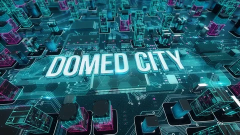 Domed city with digital technology concept Stock Footage 103288562