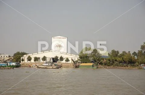 Domenal plant along waterfront of Sadec Vietnam Stock Photos