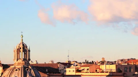 Domes and roofs in rome Stock Footage 45547527