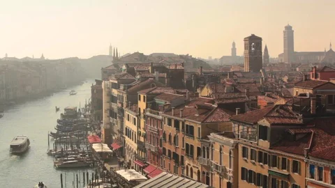 Domes and roofs in Venice view from above Stock Footage 119099045