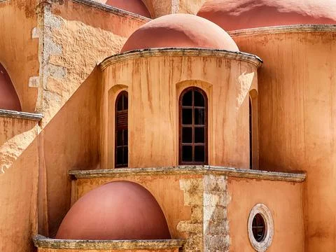 Domes In The Holy Trinity Tzagaroli Monastery Stock Photos