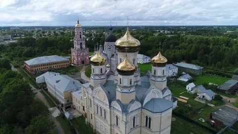Domes of the Kazan Monastery Stock Footage 79404132