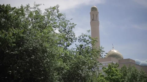 Domes of the mosque against the blue sky Stock Footage 62063829