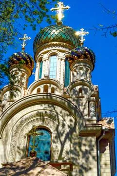 Domes of orthodox curch Stock Photos