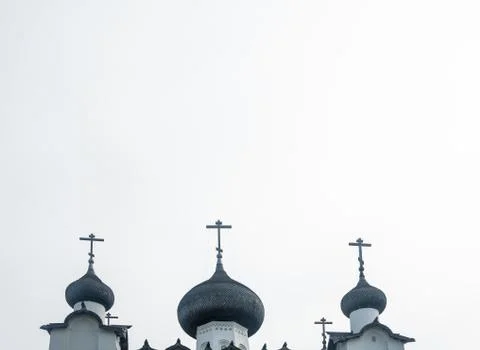 The domes of the Solovetsky monastery. Stock Photos
