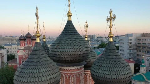 Domes of the temple close-up. Stock Footage 108231734