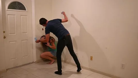 Domestic Abuse During Lockdown Stock Footage 153285892