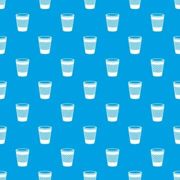 Domestic bin pattern seamless blue 스톡 일러스트