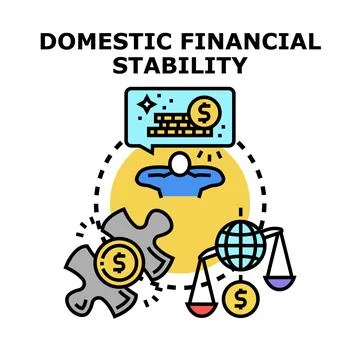 Domestic financial stability concept creating secure economy Stock Illustration