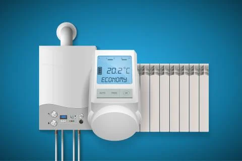 Domestic heating system concept Stock-Illustration