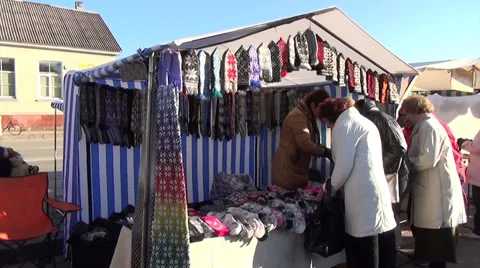 Domestic wool patterns colors gloves scarves of male female Stock Footage 37034945