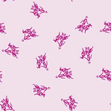 Domestication animals human evolution glyph seamless pattern Stock Illustration