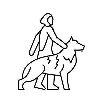 Domestication animals human evolution line icon vector illustration Stock Illustration