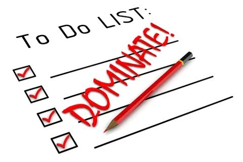 Dominate! Word in to do list Illustration
