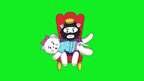 Domination Cats. Green. Background. Cute. 스톡 동영상 202034767